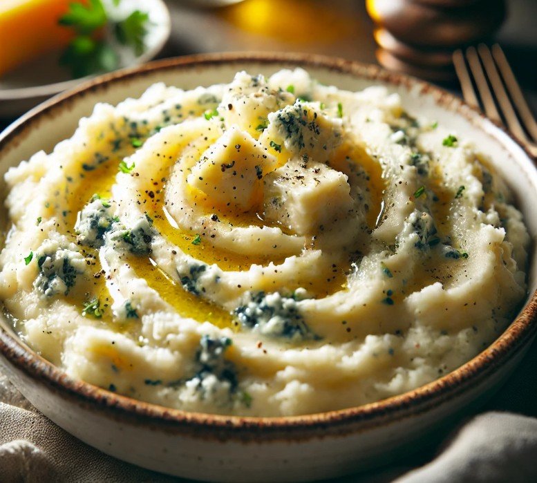 Картофельное пюре с горгонзолой.