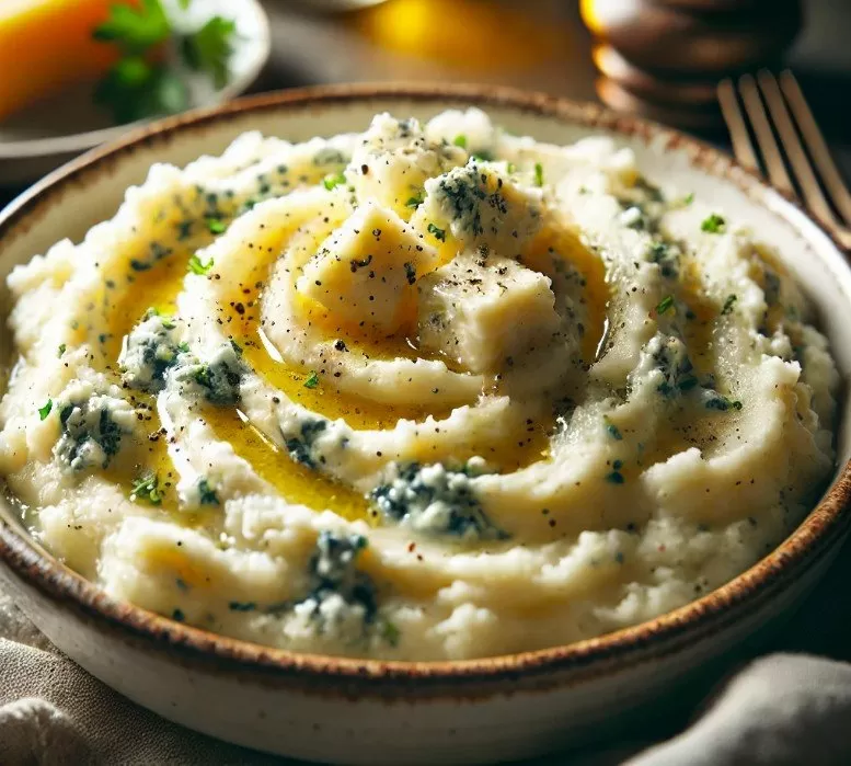 Картофельное пюре с горгонзолой.